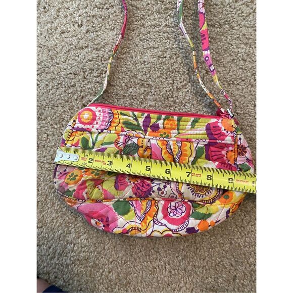 Vera Bradley Frannie Crossbody Clementine, Pink White Green, MSRP $65 - Picture 4 of 8